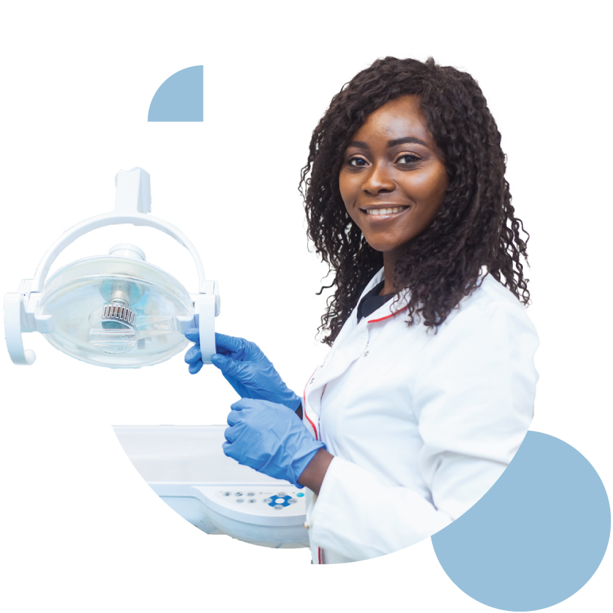 Black female dental assistant